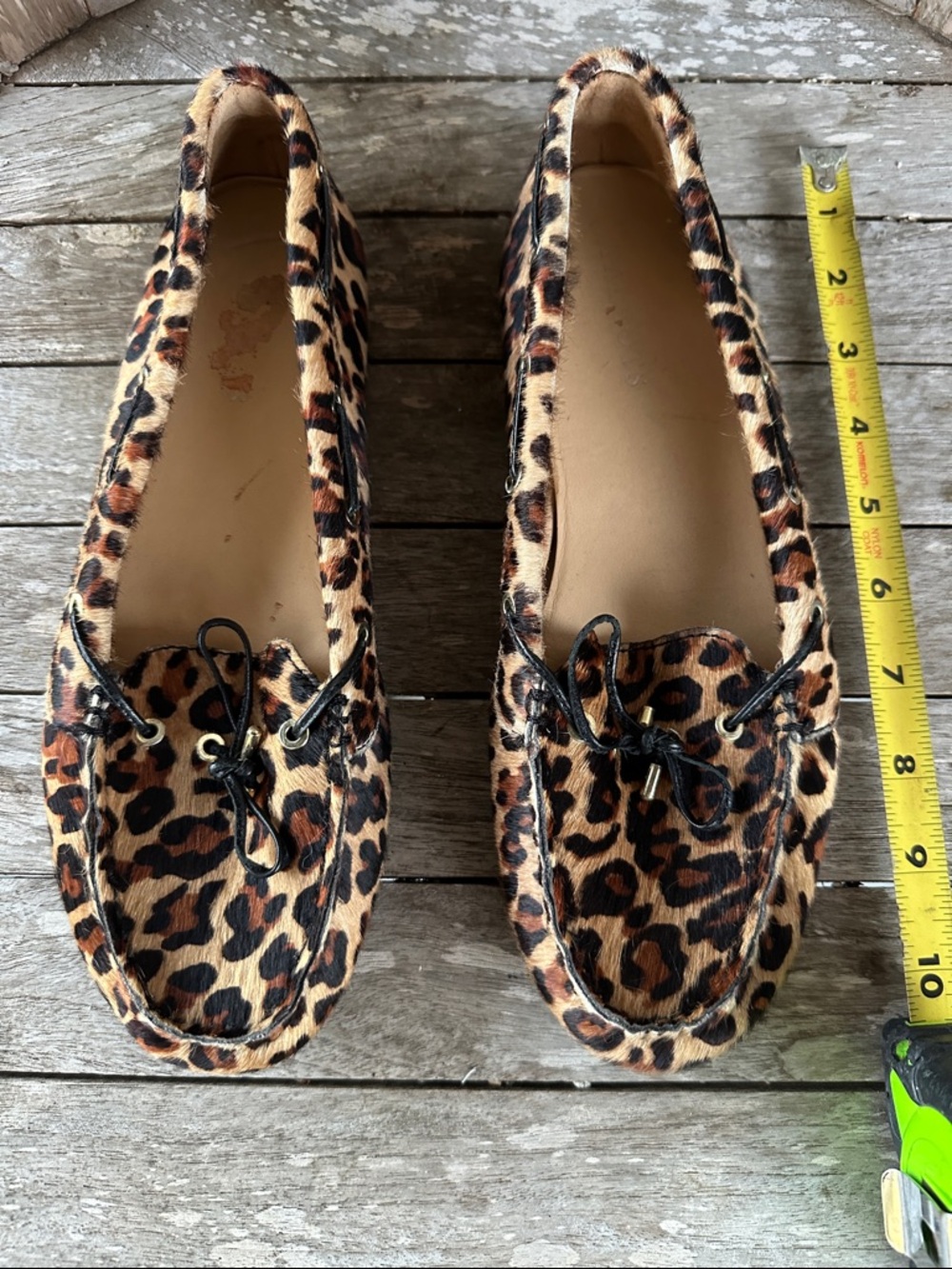 Unisa Leopard Print Moccasin Loafers in Tan and Brown